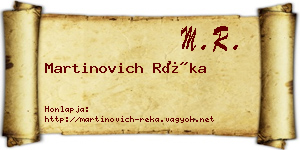 Martinovich Réka névjegykártya