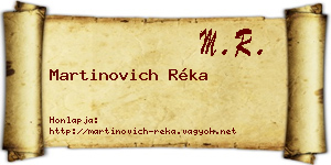 Martinovich Réka névjegykártya