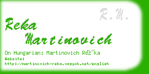 reka martinovich business card